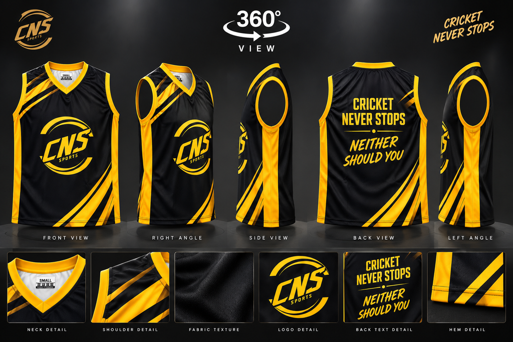 CNS Sleeveless training Vest – Black & Gold